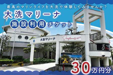 大洗マリーナ 利用券（30万円分） 施設利用 チケット 利用券 係留料 艇置料 レジャー 体験 観光 旅行 釣り フィッシング 大洗町 大洗_DH002