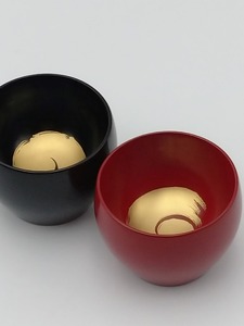 川連漆器 ぐい呑み蒔絵付2客組 漆器 漆器 【(株)阿部健吉商店】[B5-5303]