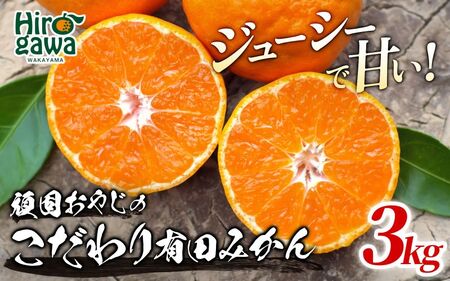 頑固オヤジの 有田 みかん 3kg 贈答用 / 温州みかん 有田みかん 甘い 贈答 和歌山 柑橘 ※2026年11月中旬～2027年1月下旬頃に順次発送 【krf004-p-3A】