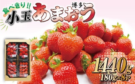 【2027年3月より順次発送】食べきりサイズ！博多あまおう8パック　約1440g（2L～Lサイズ）[H2319]