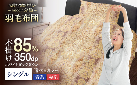 【お中元対象】【訳あり】【 糸島 羽毛 ふとん 】羽毛 布団 柄おまかせ ダウン85％【 シングル 】糸島市 / 株式会社三樹  [AYM004] 本掛け 羽毛布団 布団羽毛