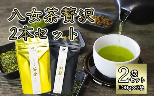 八女茶贅沢2本セット（100g×2袋） 131-002