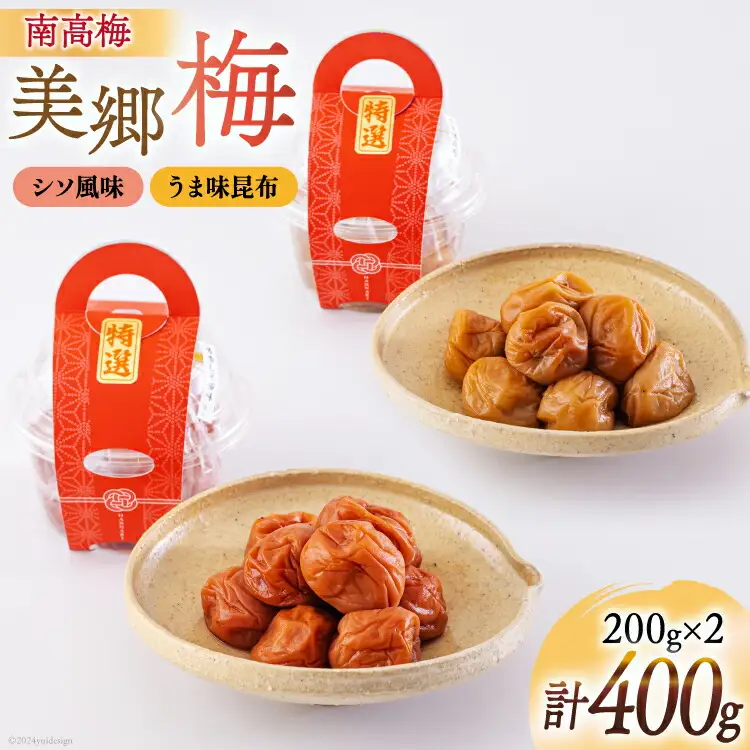 梅 南高梅 美郷梅使用 梅干し 昆布 シソ 風味 セット 3L サイズ 200g ×2 [春夏秋冬いっつもや 宮崎県 美郷町 31ab0111]
