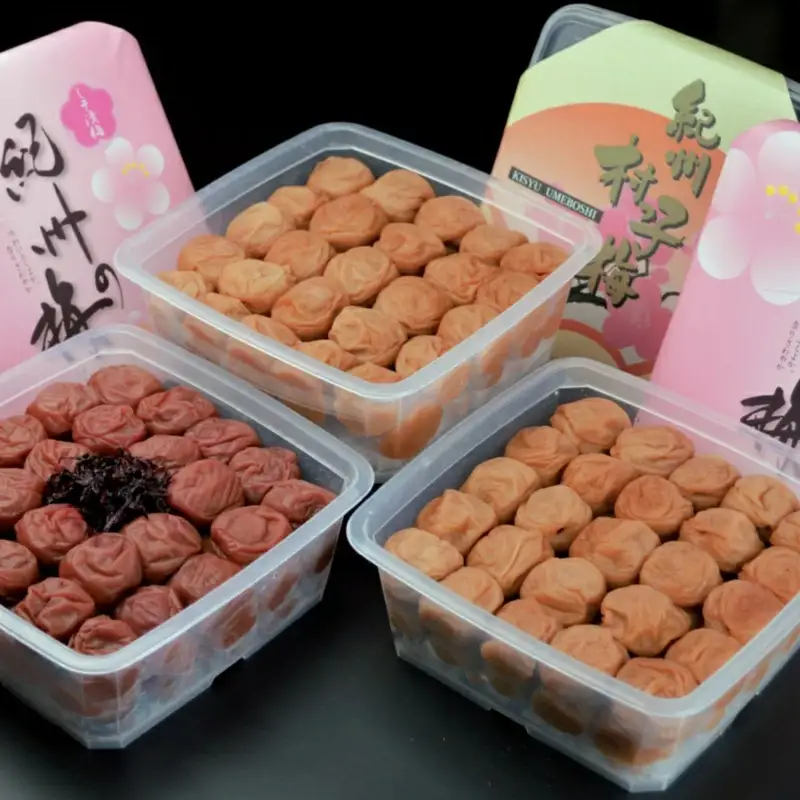 紀州南高梅３種セット 村っ子梅（塩分約８％）1.1kg×2個・梅フレッシュ（塩分約５％）1.1kg×2個・しそ漬梅（塩分11％）1.1kg 計5.5kg  / 田辺市 紀州南高梅 南高梅 梅干し 梅干 梅 うめ 肉厚【fuz004-1】