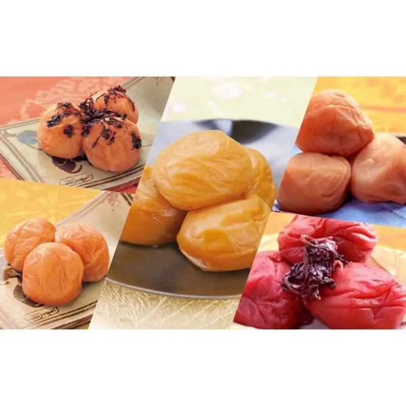 紀州南高梅 梅干5種食べ比べセット計1kg（幸梅漬200g・しそかつお梅200g・白干梅200g・馥梅200g・しそ梅200g）  / 田辺市 紀州南高梅 南高梅 梅干し 梅干 梅 うめ 肉厚 お米 おにぎり 焼酎 梅酒 健康  しそ かつお はちみつ 白干し【ikm020】