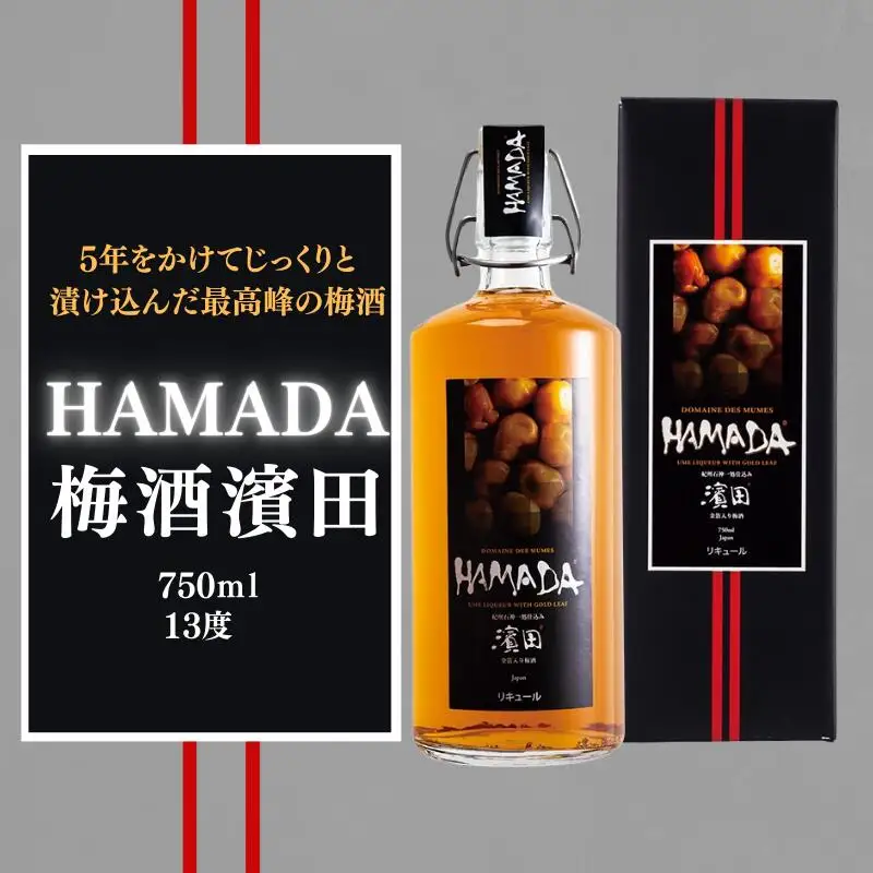 【五年熟成】梅酒濱田 HAMADA　750ml  13度/ 田辺市 梅干し 梅干 梅 うめ 梅酒 酒 紀州産 完熟梅 南高梅 金箔【isg019-1】