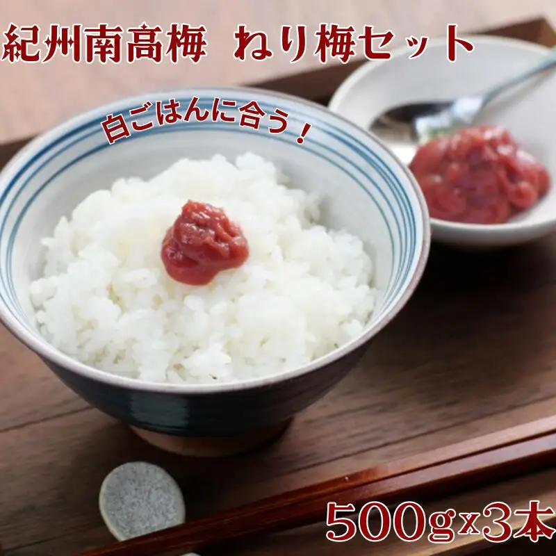 紀州南高梅 ねり梅セット （500g×3本） / 紀州南高梅 南高梅 梅干し 梅干 梅 うめ 和歌山 田辺市 肉厚 お米 梅肉 しそ しそ風味 練り梅 練梅【nkn007-2】