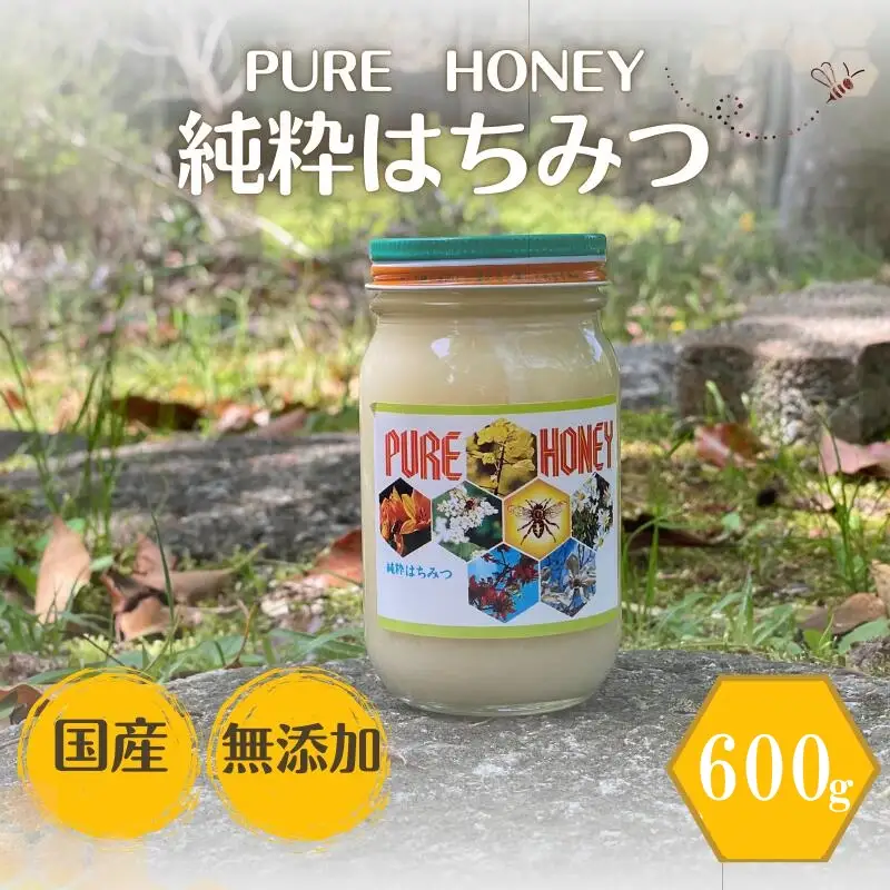 PURE HONEY 純粋はちみつ　600g  / 田辺市 はちみつ ハチミツ 蜂蜜  無添加 国産【nts006-1】