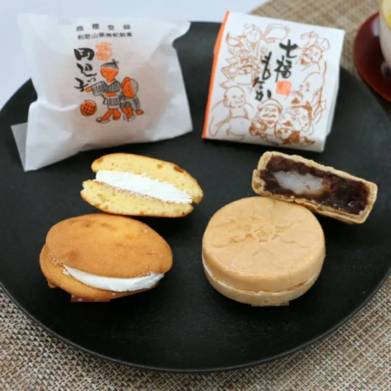銘菓 田辺っ子12個入・七福もなか12個入セット / 銘菓 お菓子 スイーツ 和菓子 個包装 小分け プレゼント ギフト ご家庭用 贈答 和歌山 バター クリーム お土産 お取り寄せ 田辺市 もなか 最中【shd017-1】