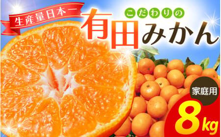 【2027年1月発送予約分】【家庭用】【農家直送】こだわりの有田みかん 約8kg＋250g(傷み補償分)有機質肥料100% ※北海道・沖縄・離島配送不可【nuk100-01A】