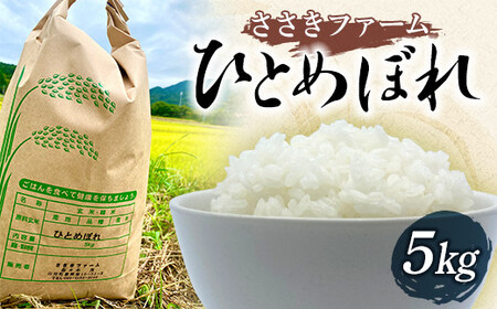 三陸山田産 ひとめぼれ 令和7年産 5kg ささきファーム 三陸山田 山田町 お米 白米 精米 農産品 農家 YD-942