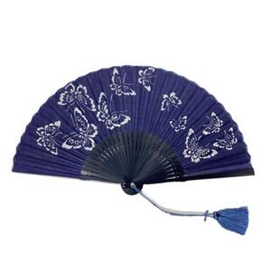 徳島伝統工芸 阿波藍染 扇子【蝶】