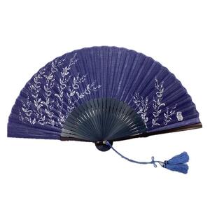 徳島伝統工芸 阿波藍染 扇子【藍の花】