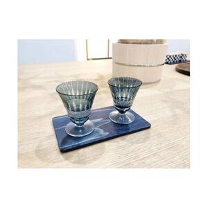 藍染杉コースター・藍切子高台セット