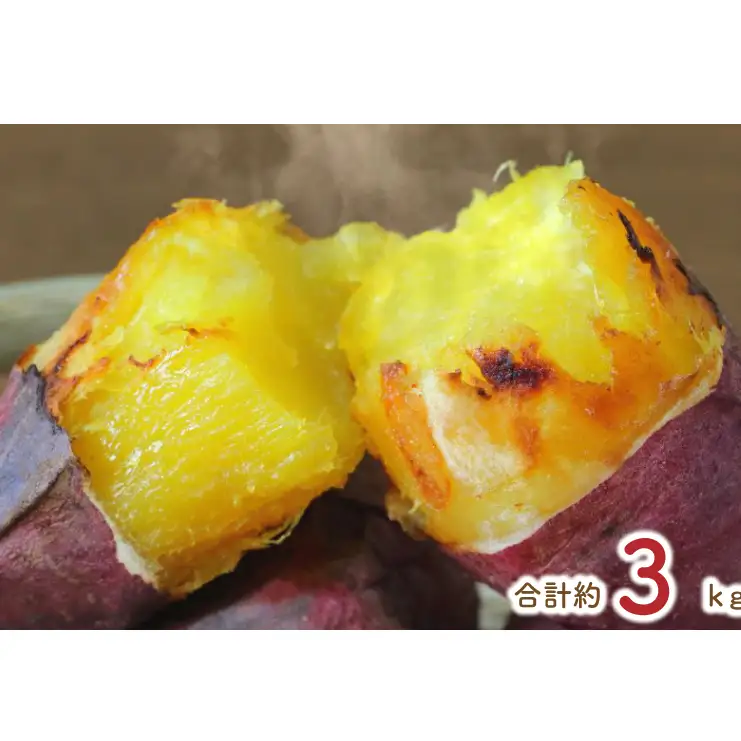 熟成紅はるかの冷凍焼き芋約2.8kg＋おまかせ品種さつまいも 合計約3kg｜さつまいも サツマイモ さつま芋 焼き芋 やきいも 冷凍 冷凍焼き芋 紅はるか 茨城県 行方市(EY-4)