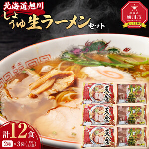 藤原製麺 製造　旭川ラーメン 醤油生ラーメンセット ( 天金醤油、青葉 )各2袋入り×3袋_02911
