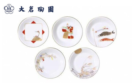 五歳時記　小皿絵替り5枚揃〈大倉陶園〉 ABA0006