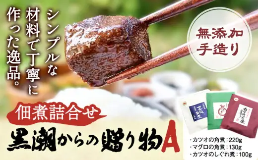 千葉県勝浦市 黒潮からの贈り物A(佃煮詰合せ) 有限会社 佃煮近江《30日以内に出荷予定(土日祝除く)》カツオの角煮 マグロの角煮 カツオのしぐれ煮【配送不可地域：離島】