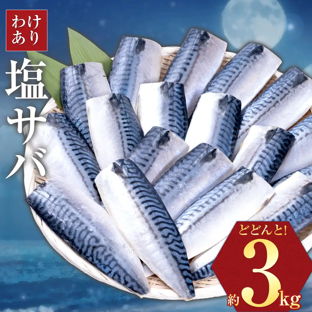 訳あり 塩サバ 3kg 西川 サバ 【配送不可地域：離島】