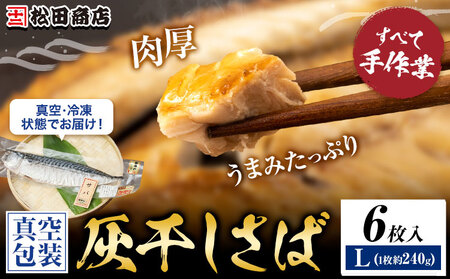 勝浦松田商店 灰干しさば ノルウェー産 選べる 内容量 Lサイズ 約240g 6枚入《30日以内に出荷予定(土日祝除く)》千葉県 勝浦市 真空包装【配送不可地域あり】