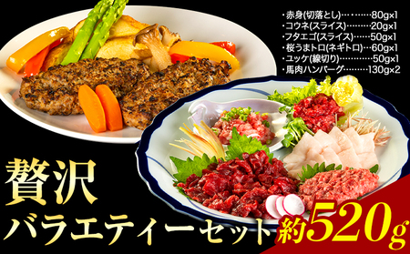 贅沢バラエティセット 520g 馬肉 冷凍 《60日以内に出荷予定(土日祝除く)》 