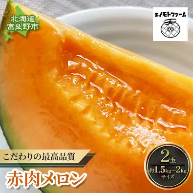 【2026年夏発送】北海道 富良野産 赤肉メロン 2玉 計3kg以上 ふらの メロン ギフト 果物 赤玉(榎本農園) メロン フルーツ 果物 新鮮 甘い 贈り物 ギフト 道産 ジューシー おやつ ふらの ブランド 夏 