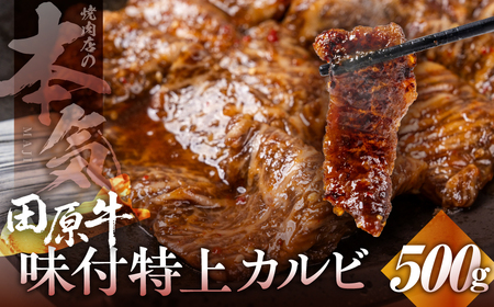 田原牛 味付 特選カルビ 500g (100g小分けパック) 牛肉 焼肉 牛肉