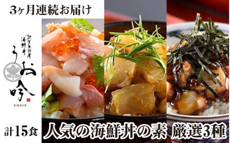 [047-f003] 定期便 「人気の海鮮丼の素 厳選3種」(計15食) 