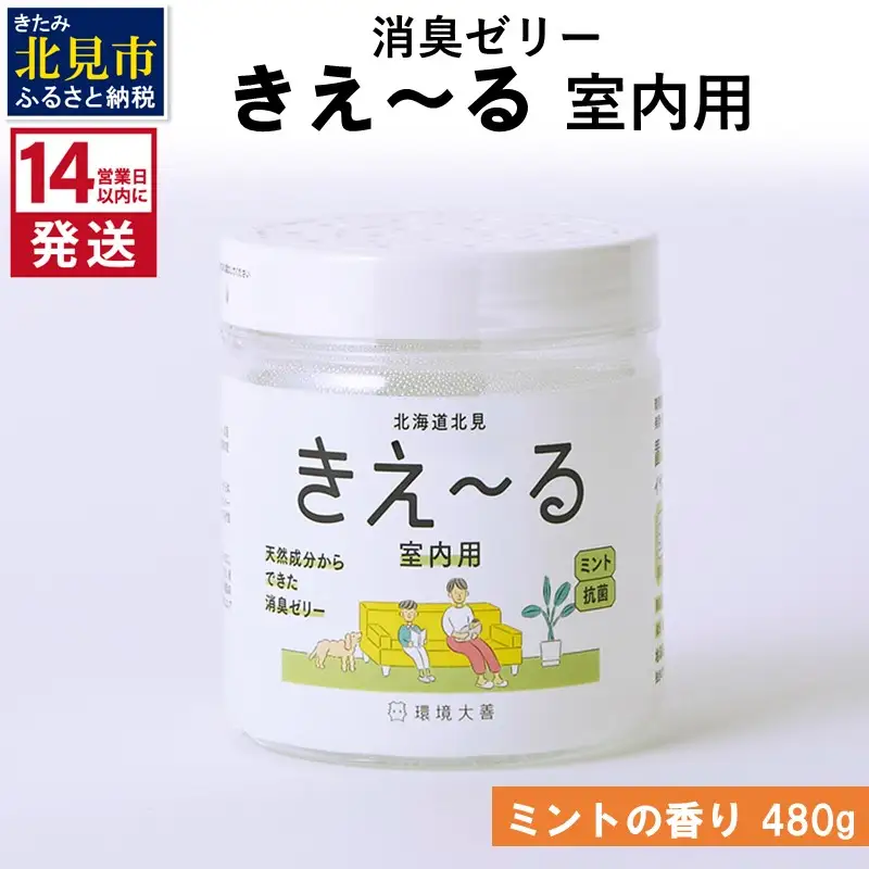 《14営業日以内に発送》消臭ゼリー きえ～るＨ 室内用 ゼリータイプミントの香り【大】 480g×1 ( 消臭 室内 )【084-0237】