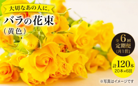 【6回定期便】バラ の 花束 （黄） ＜花工房るふらん＞ [CCR033]