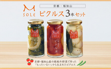 京都・福知山ピクルス (3本セット) ふるさと納税 福知山市 ピクルス 酢漬け 3本セット 野菜 規格外野菜 万願寺とうがらし うずら卵 ミニトマト 【fc-BV002】【エム・ソーレ】