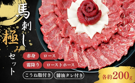 馬刺し「極みセット」 お肉 馬肉 ロース タレ付 さくら肉 
