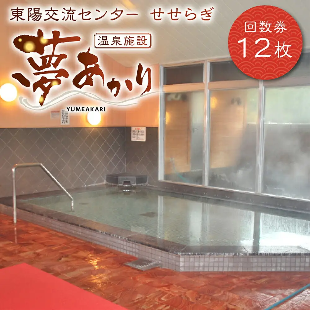 東陽交流センターせせらぎ 温泉施設夢あかり 回数券 12枚 チケット