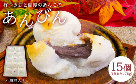 杵つき餅と自慢のあんこの｢あんびん（こし餡）｣15個   mi0002-0001