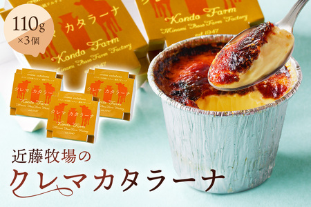 近藤牧場のクレマカタラーナ 110g×3個（冷凍プリン・カタラーナ） mi0003-0005