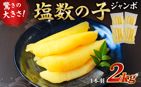 塩数の子ジャンボ　1本羽　2kg　小分け（500g×4袋） mi0012-0071
