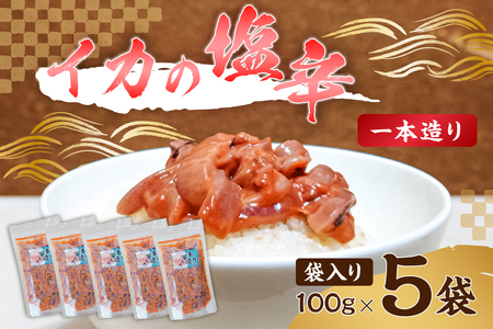 イカの塩辛一本造り（袋入り100g×5） mi0012-0121  塩辛 いか おかず おつまみ 食品