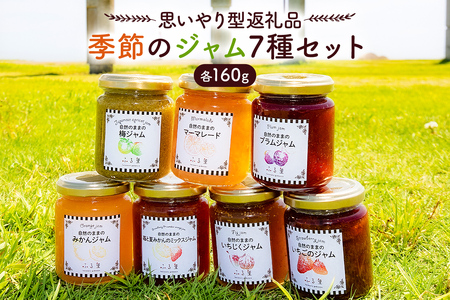 【思いやり型返礼品】季節のジャム7種セット mi0049-0006 ﾌﾙｰﾂｼﾞｬﾑ 食品 食べ比べ ｾｯﾄ 手作り
