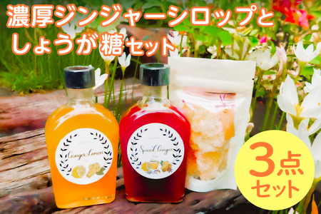 （南房総市産しょうが使用）濃厚ジンジャーシロップとしょうが糖のセット mi0076-0001