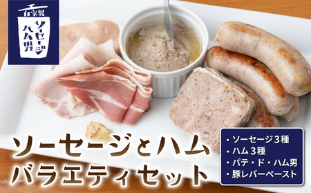 【自家製ソーセージハム男】バラエティセット　ソーセージ、ハム、レバーペースト、パテ、生ハム