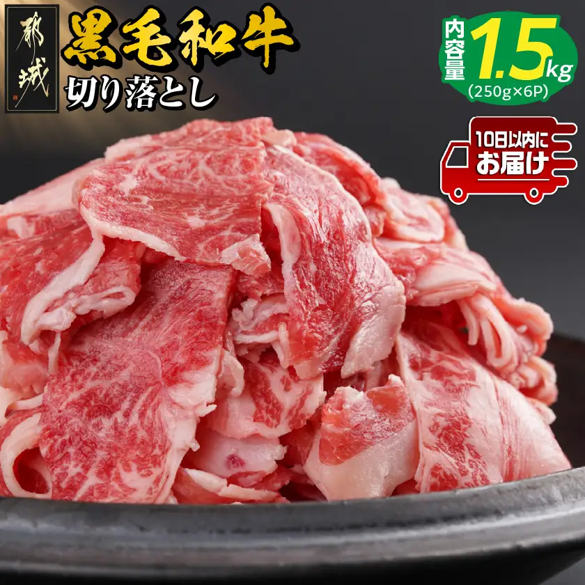 【黒毛和牛】切り落とし1.5kg(250g×6パック)≪みやこんじょ特急便≫〔18-I901-Q〕_(都城市) 牛肉 小分け