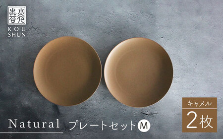 【波佐見焼】Naturalシリーズ プレート M 2枚セット(キャメル）皿 マット【光春窯】[XD94] 波佐見焼