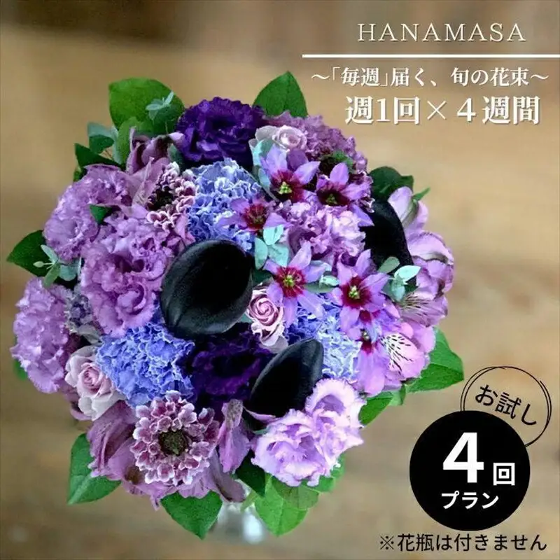 【定期便 全4回・毎週】「毎週」届く、旬の花束【 神奈川県 小田原市 花 花