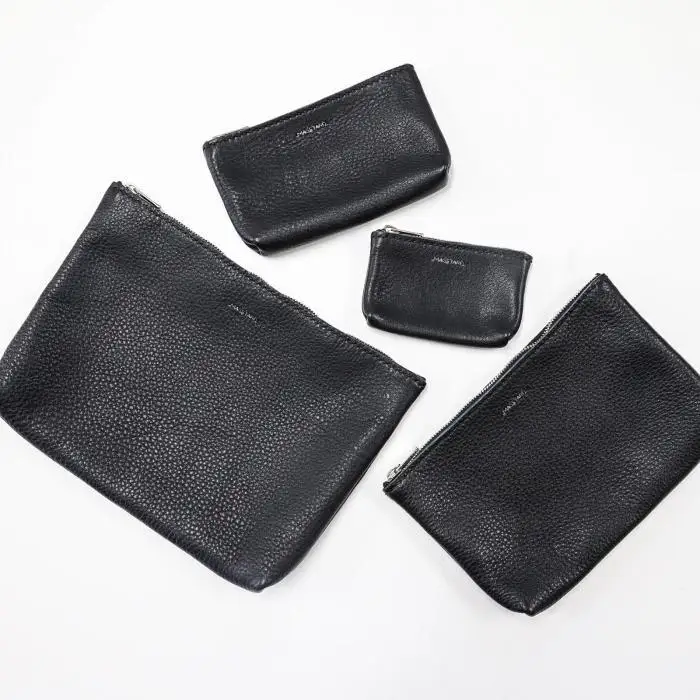 MASSTARD -MINIMAL LEATHER POUCH SMALL- BLACK