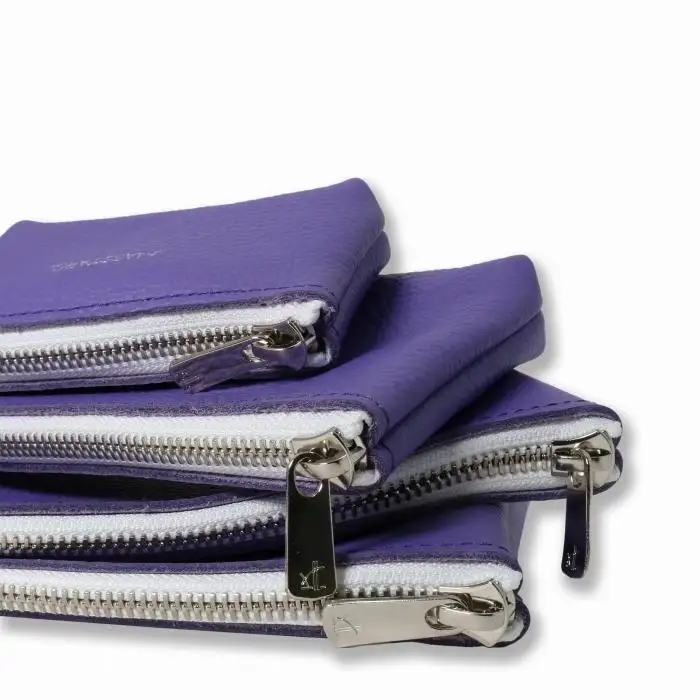 MASSTARD -MINIMAL LEATHER POUCH LARGE- PURPLE