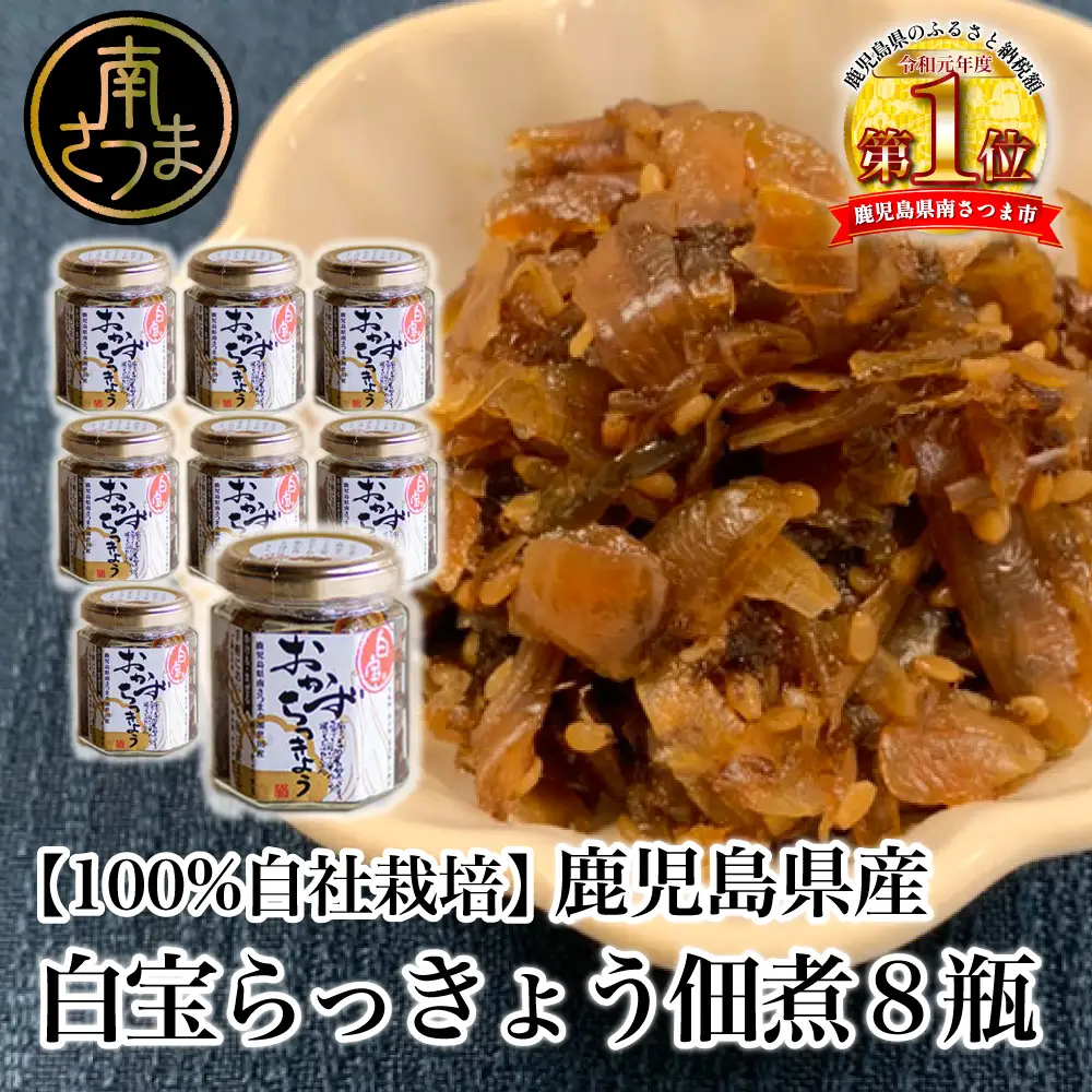 鹿児島県産】白宝らっきょう佃煮 8個 佃煮 つくだ煮 セット 珍味 惣菜 らっきょう 鹿児島 エスランドル 南さつま市
