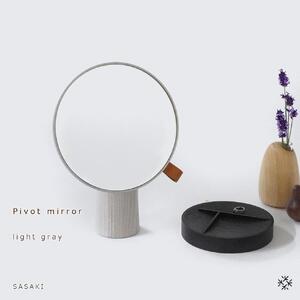 Pivot mirror - light gray / SASAKI【旭川クラフト(木製品/卓上ミラー)】ピポットミラー / ササキ工芸_03179