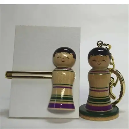 「こけス」ネクタイピン＆キーホルダー(緑ロクロ線)_雑貨     装飾品・工芸品     装飾品・工芸品  服飾小物 _【1238400】