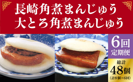 【全6回定期便】＜月替り！＞角煮まんじゅう 2種 お楽しみセット （角煮まんじゅう8個・大とろ角煮まんじゅう8個）  [DBG068]