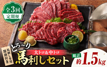 3回定期便サシが決めてトロ〜り馬刺しセット計約500g醤油付き 霜降り馬刺し食べ比べ定期便ZBK016